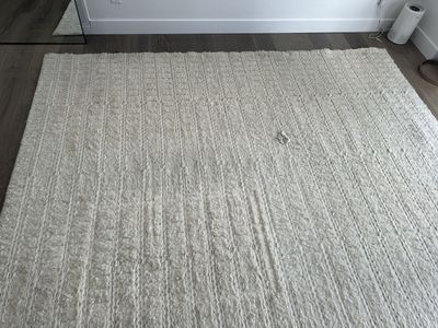 West Elm Braid Stripe Sweater Rug – Stone White – 8’ x 10’