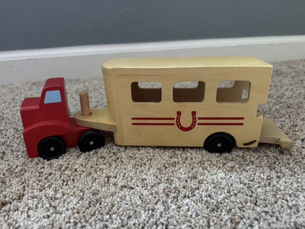 Wooden horse & car trailer