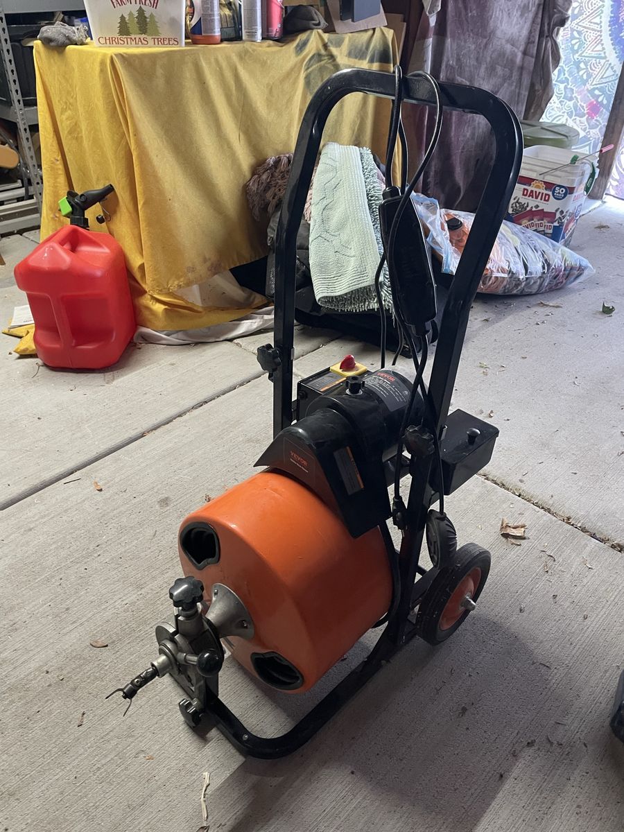 VEVOR RC-9001 Electric Drain Cleaner - 1/2 inch x 100 ft Automatic Feed Sewer Snake Machine