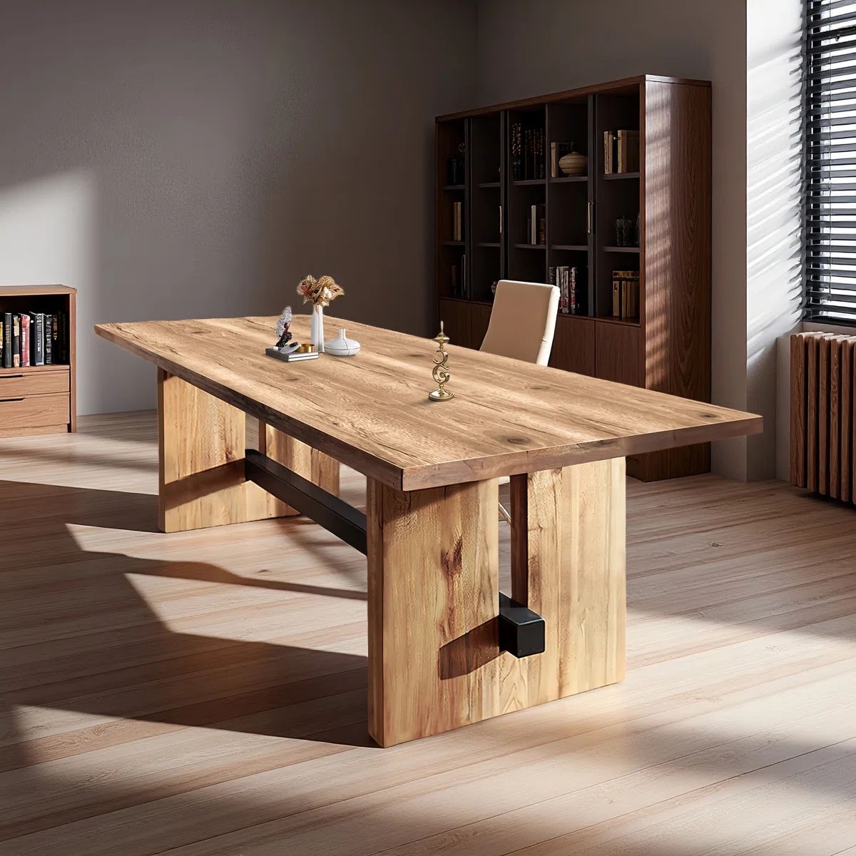 Solid Wood Executive Office Desk – 70” Wide – Modern Double‑Pedestal Design – Brand New