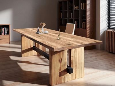 Solid Wood Executive Office Desk – 70” Wide – Modern Double‑Pedestal Design – Brand New
