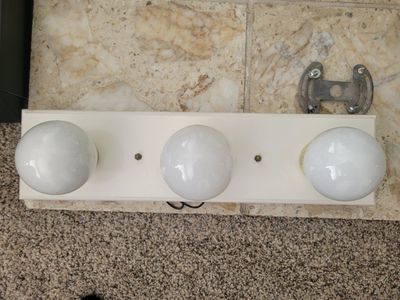 White Vanity Light Fixture - 3 Globe Bulbs, Wall Mount, Classic Style