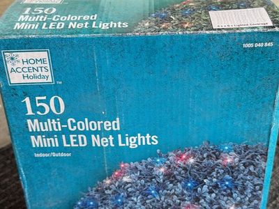Home Accents Holiday 150 Multi-Colored Mini LED Net Lights 4ft x 6ft Indoor Outdoor
