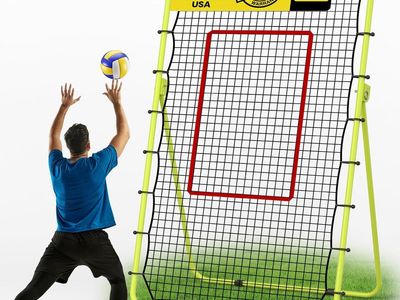 NEW 7x4 FT Volleyball Rebounder Net, 5-Angle Adjustable with Steel Frame & High-Tension PE Netting