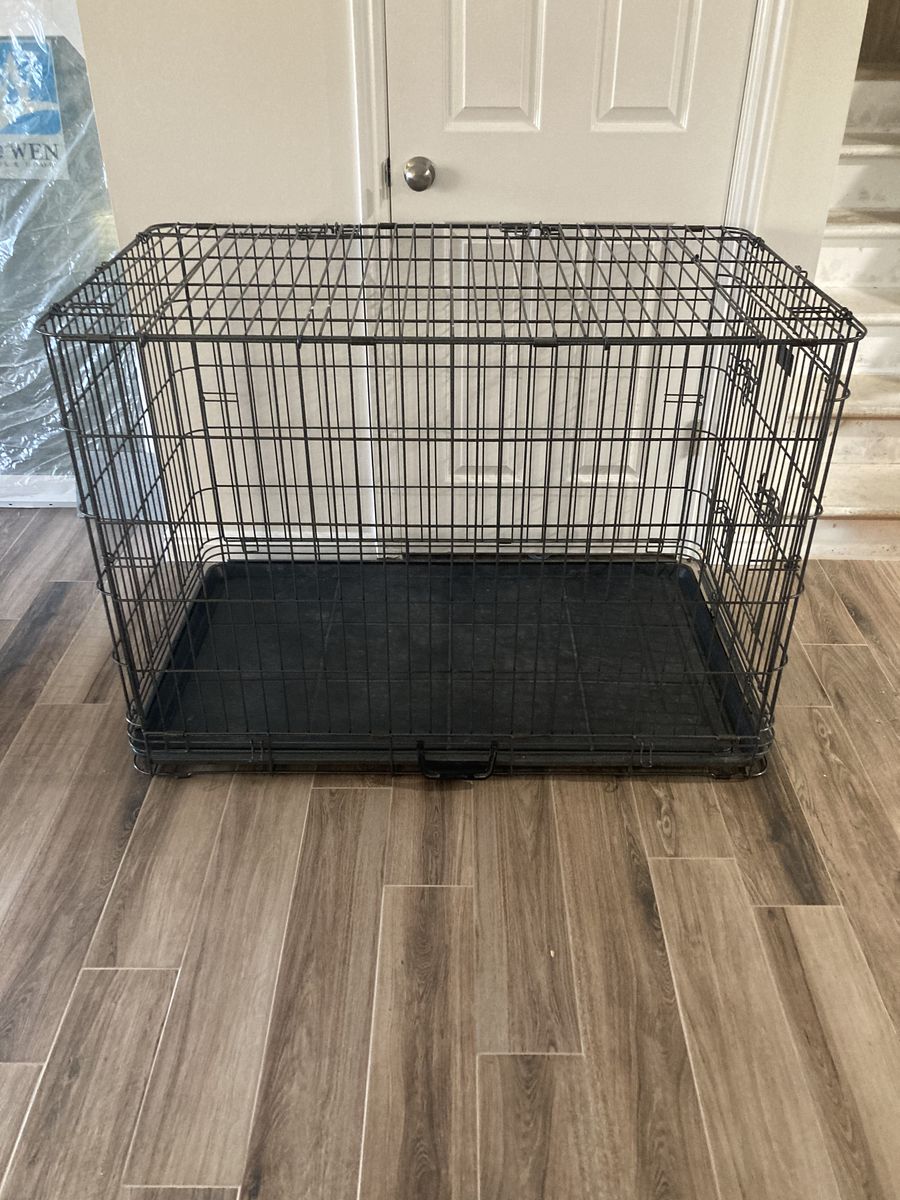 48 in Black Metal Wire Pet Kennel