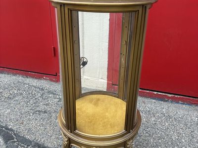 Curved Glass Display Cabinet – Gold