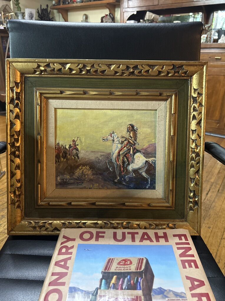 Beautiful Oil On Panel Painting Of Native Indian.