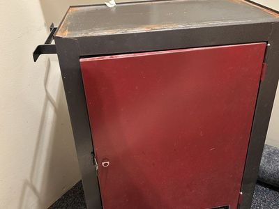 Heavy-Duty Rolling Tool Cart Cabinet Storage with Red Door and Wheels