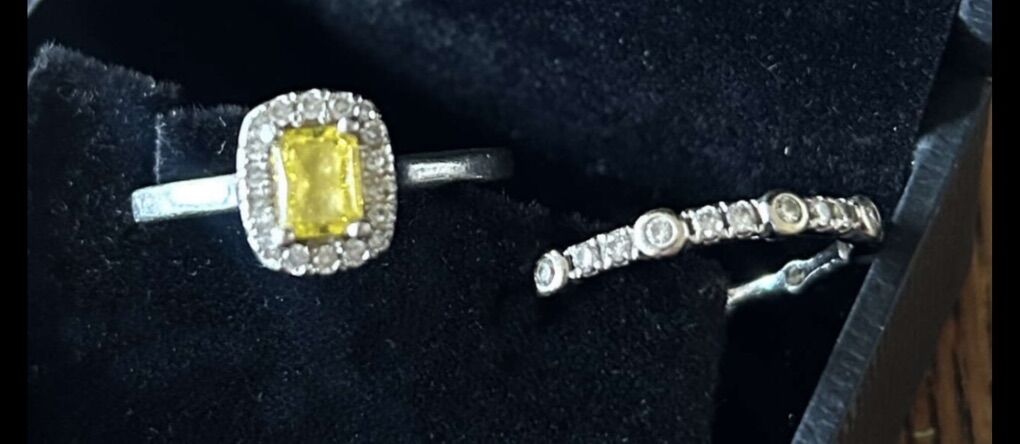 Yellow Diamond Engagement Ring & Wedding Band Set