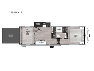 2027 Forest River RV Cherokee Wolf Pack 275PACK15 Toy Hauler Fifth Wheel Front Bedroom