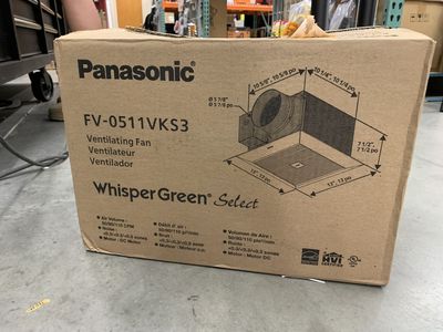 Panasonic WhisperGreen Select Pick-A-Flow 50/80 or 110 CFM Exhaust Fan Flex-Z Fast bracket + dual 4 or 6 in. Duct Adapter