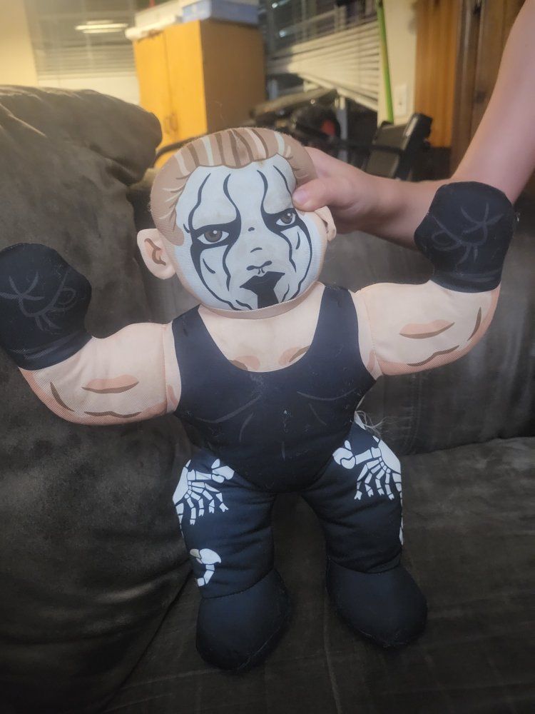 Vintage WCW NWO Sting Wrestler Plush Stuffed Toy Doll Black Skeleton Outfit 1999 Toymakers