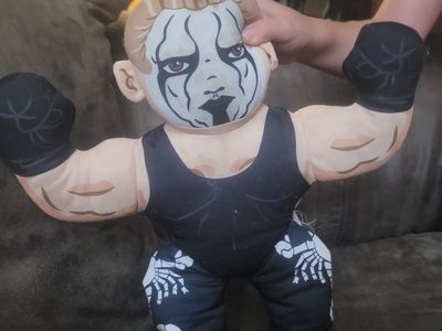 Vintage WCW NWO Sting Wrestler Plush Stuffed Toy Doll Black Skeleton Outfit 1999 Toymakers