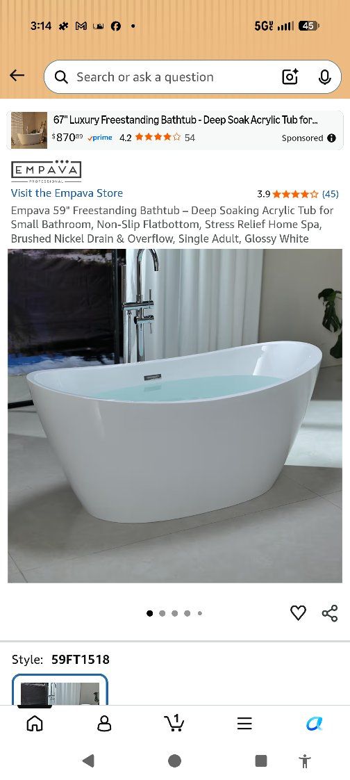 Bath Tub Free Standing