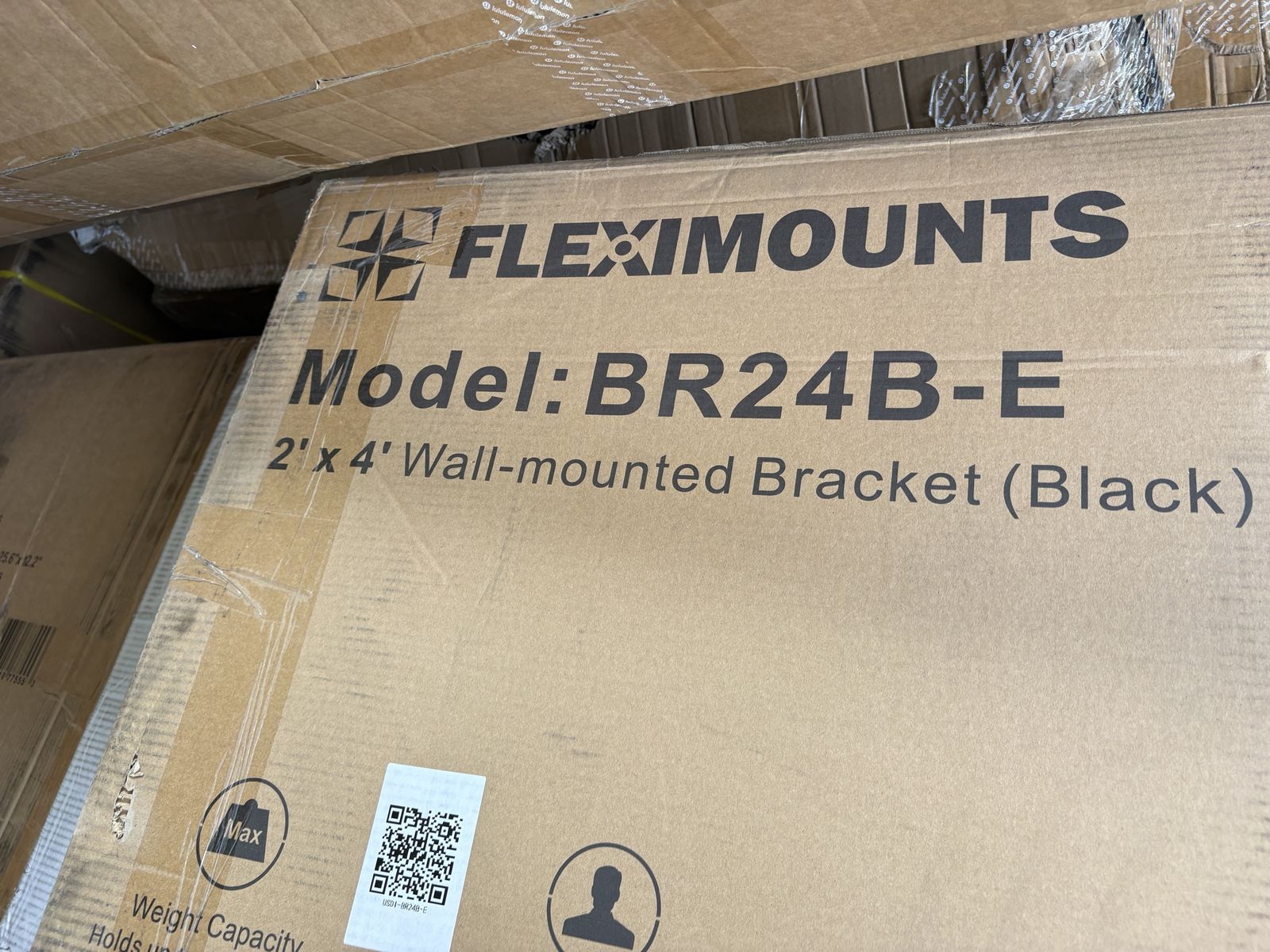 Fleximounts BR24B-E 2’ x 4’ Black Heavy-Duty Wall-Mounted Shelves (2-Pack) –