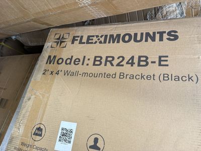 Fleximounts BR24B-E 2’ x 4’ Black Heavy-Duty Wall-Mounted Shelves (2-Pack) –