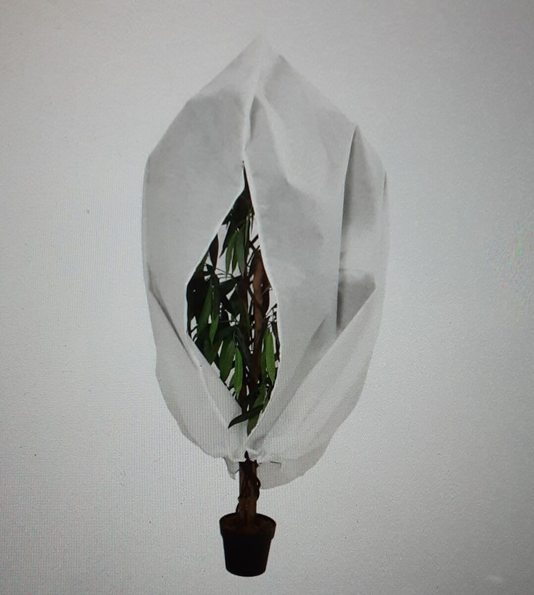 Large Plant Fleece Cover Set of 2 White 100% Polypropylene Zippered Fabric - New