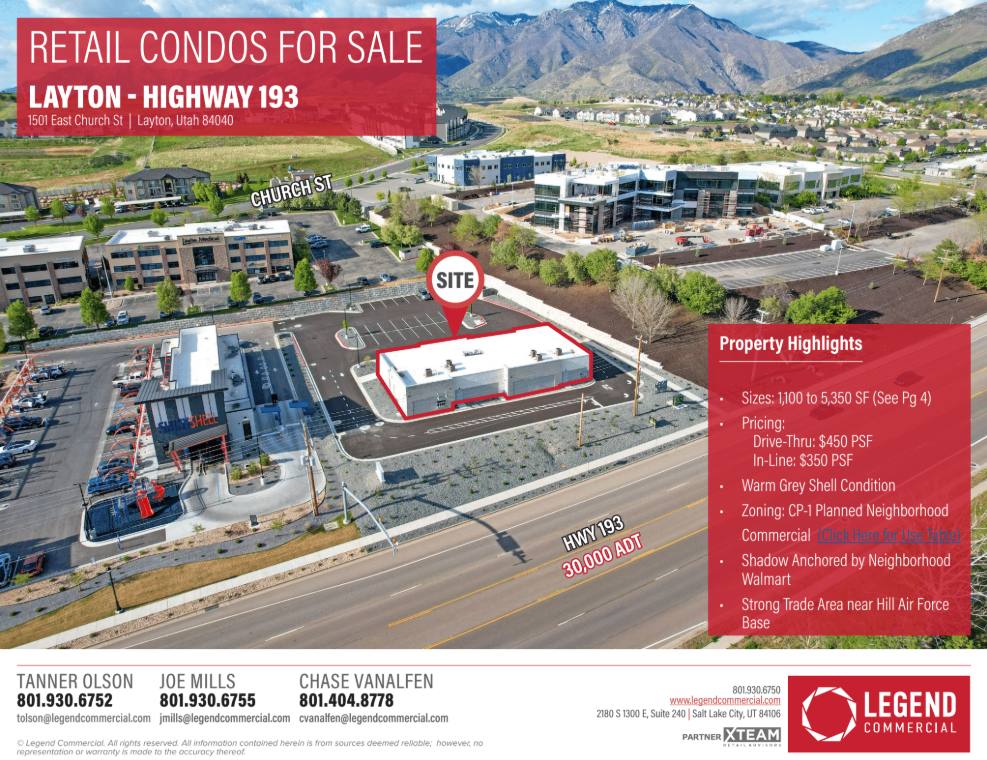 Retail Condos for Sale - 1501 East Church St, Layton, UT 84040