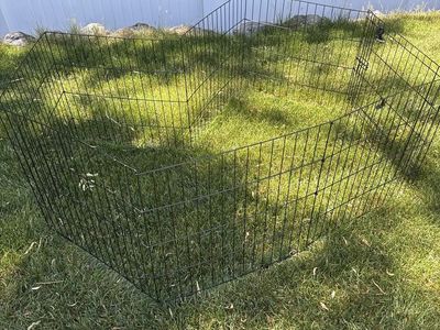 Pet Playpen Black Metal Exercise Barrier Fence with Door - Used