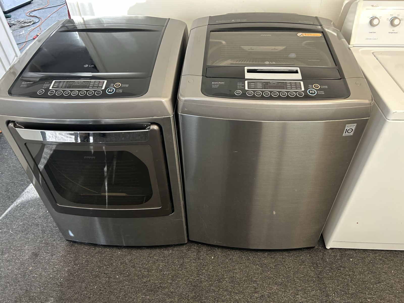 Lg top load stainless washer and dryer set