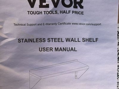 NEW IN BOX 18"x67" Stainless Steel Shelf, Wall Mounted Shelving with BrackeT, 500lbs Commercial Shelves, Heavy Duty Storage Rack
