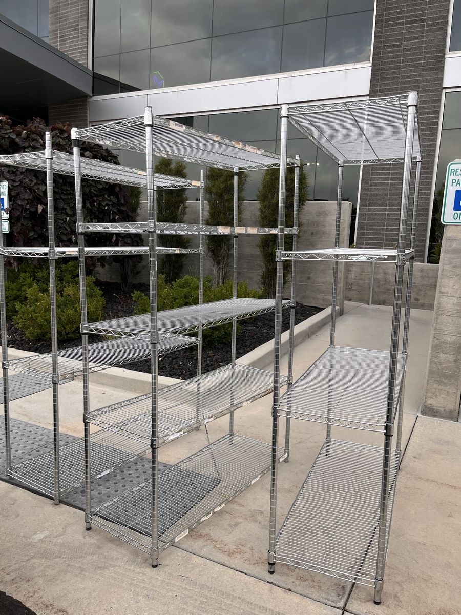 Large Chrome Wire Shelving Unit - Commercial Grade Storage
