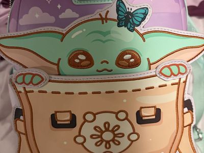 Loungefly Star Wars Grogu Baby Yoda Butterfly Mini Backpack Purple Mint