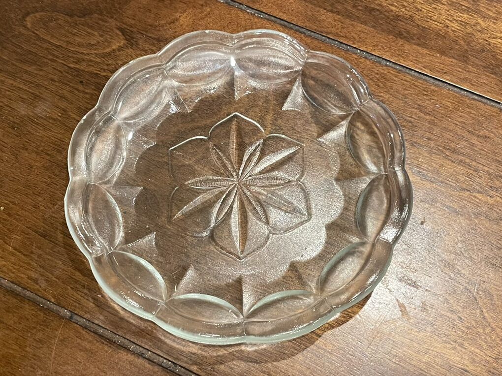 Small Vintage Thick Glass Plate Or Dish