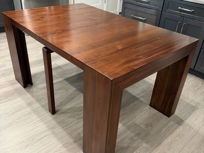 $499 Transformer Table and Coffee Table with leaves; American Walnut; seats 2-12 people