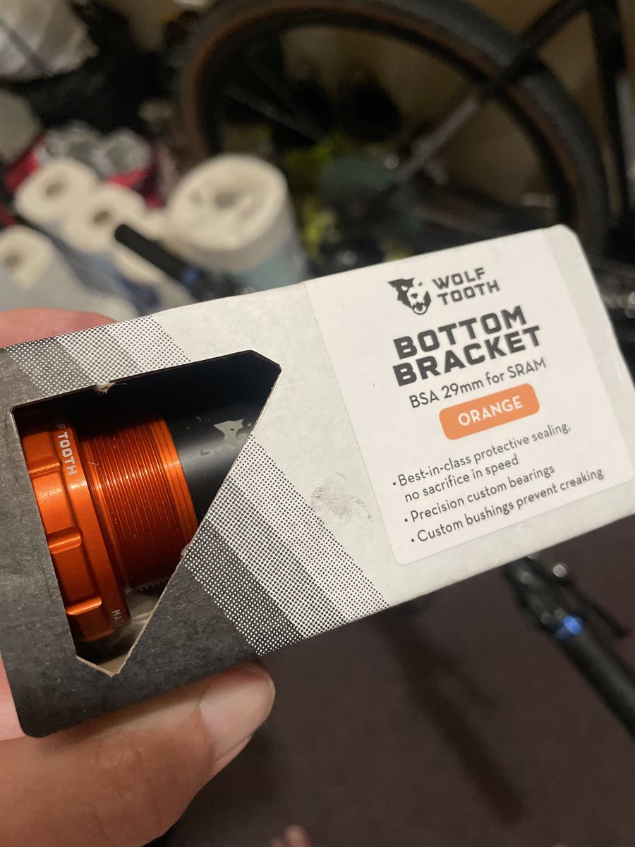 BSA 29mm bottom bracket wolf tooth orange