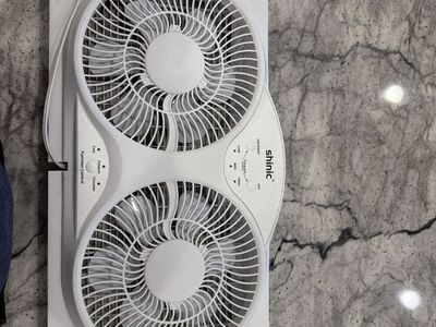 Shininc Dual Window Fan, White, Reversible Airflow, 3-Speed Control