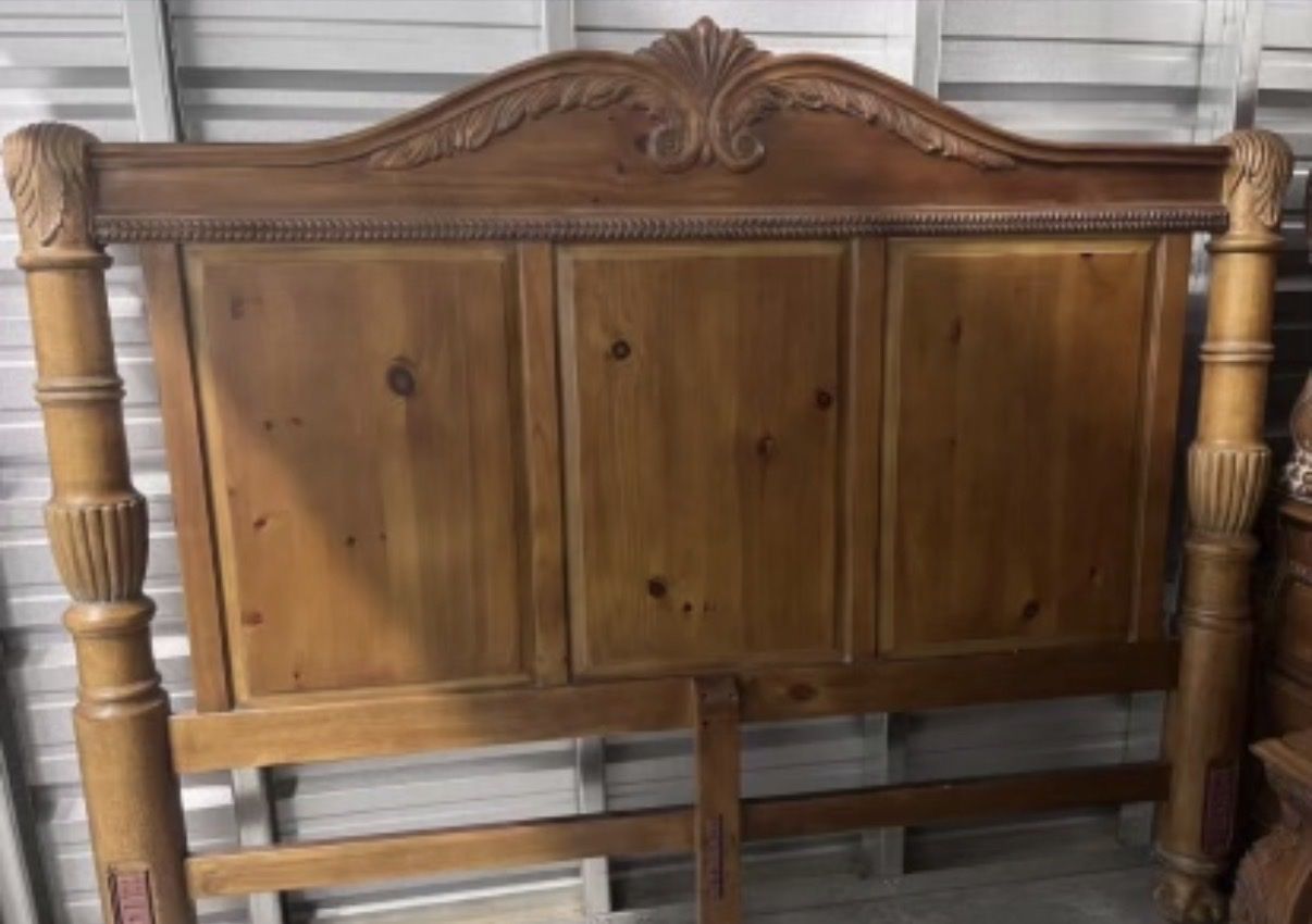 Vintage Solid Wood Headboard - King