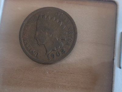 1902 Indian Head One Cent Penny Coin - US United States Collectible