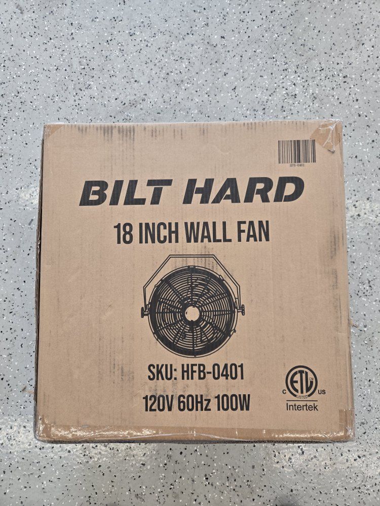 BILT HARD 18 Inch Wall Mount Industrial Fan 120V 100W SKU HFB-0401