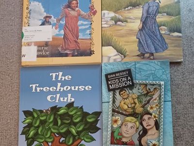 Children's Book Lot: Addie Across the Prairie, The Long Texas Trail, The Treehouse Club, Uprising in Samoa
