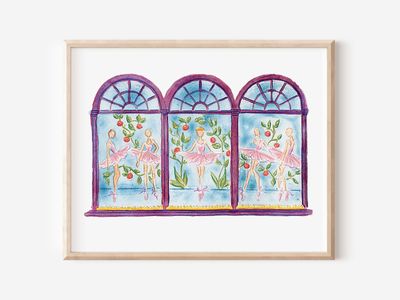 Pink Ballerina Art Print: Whimsical Wall Decor, Multiple Sizes