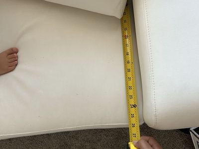 White Leather Couch/Loveseat - Used, Great Condition, 27" Deep, 63" Long