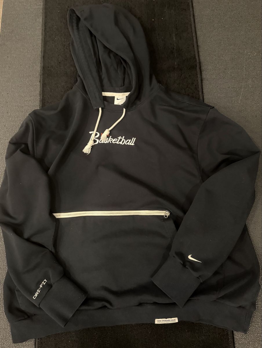 Nike Standard Issue Dri-FIT Basketball Hoodie Black Pullover XXL