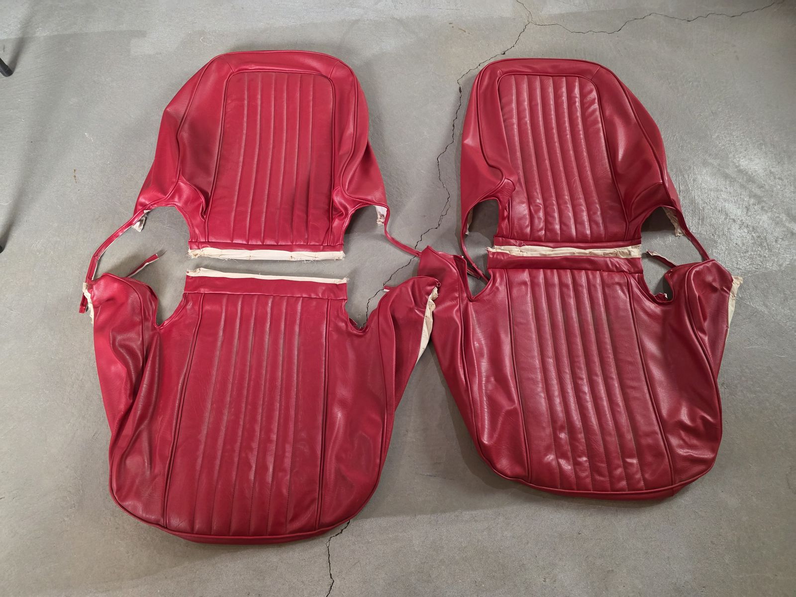 69-72 Chev/GMC Blazer/Truck Red Bucket Seat Covers, New Foam & Misc. Red Interior Pieces.