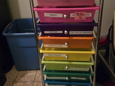 Rainbow 10-Drawer Rolling Storage Cart with Casters - Snack Organizer