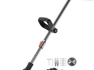 NEW Weed Wacker Cordless,Powerful Grass Trimmer 36TV 2Pcs Battery & Fast Charger & Spare Blades,1580W,18000 Rpm,Black