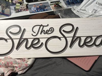 Brand New “The She Shed" by The Spring Shop Wood Wall Decor Sign - 9x30 inches