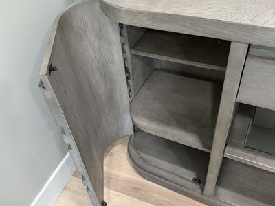 Beautiful Console Table Gray Wood with Drawers & Shelf Media Console Entryway
