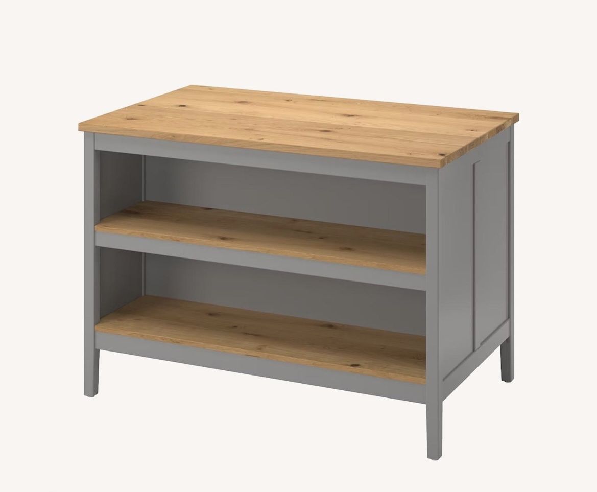 IKEA kitchen island, TORNVIKEN, Grey and Oak