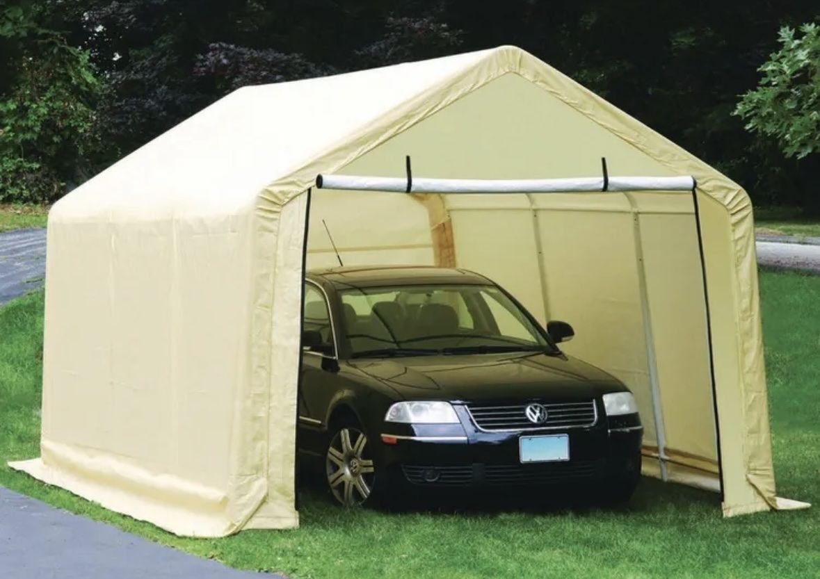 Portable Car Canopy Shelter Tent 10x17 ft Steel Frame UV-Treated Cover