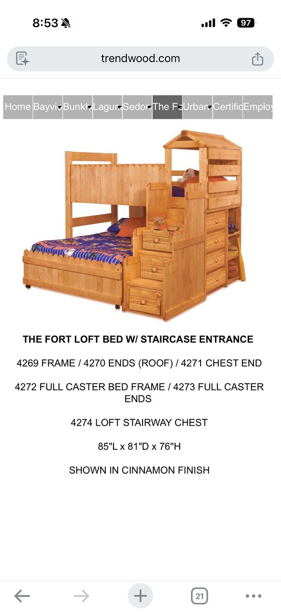 Trendwood Fort Bunk Bed Twin Over Full