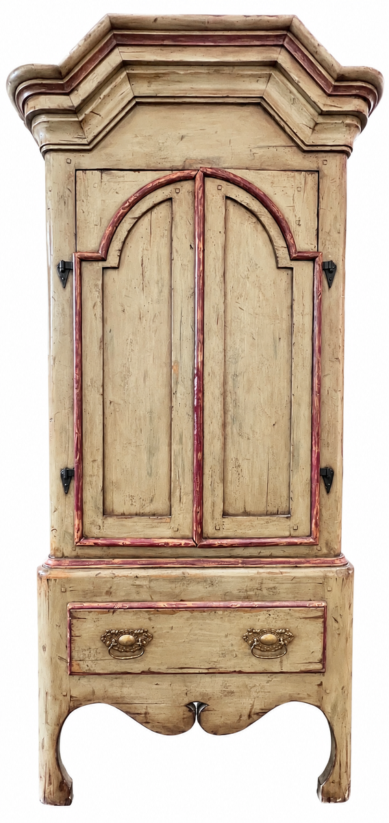 Large European Style Old World Bar Drinks Liquor Armoire Cabinet Hutch