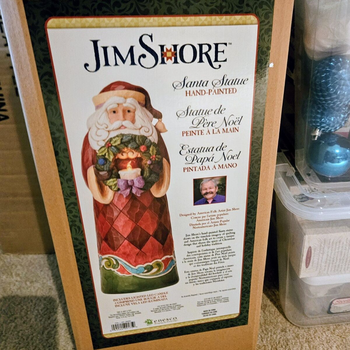 Rare Jim Shore 20" Santa with Light up candle