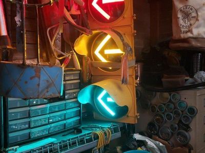 Left Turn & Thru 2 Traffic Light Man Cave Yard Art