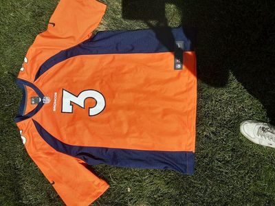 NFL Nike Denver Broncos Russell Wilson #3 Orange & Navy Blue Football Jersey